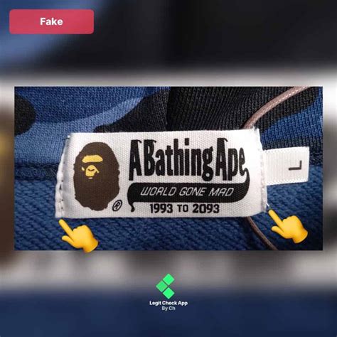 real bape hoodie tag